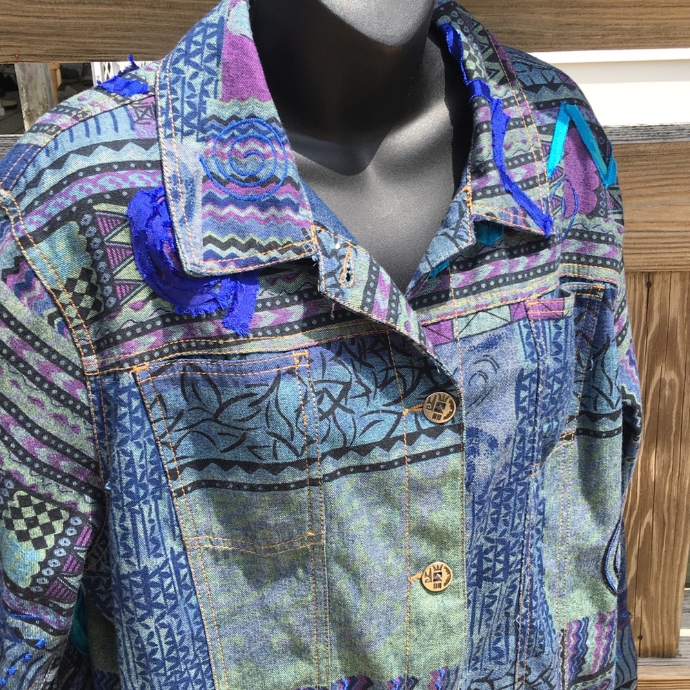 Additions By Chico’s Patchwork Denim Jacket - image 2